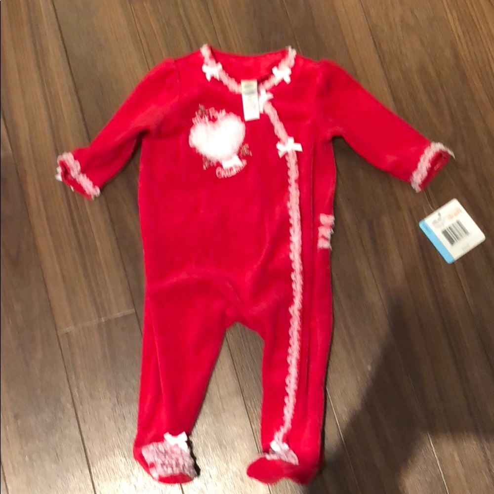 6 month Little Me “my first Christmas” footie